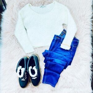 Softest White Sweater Cropped Forever 21